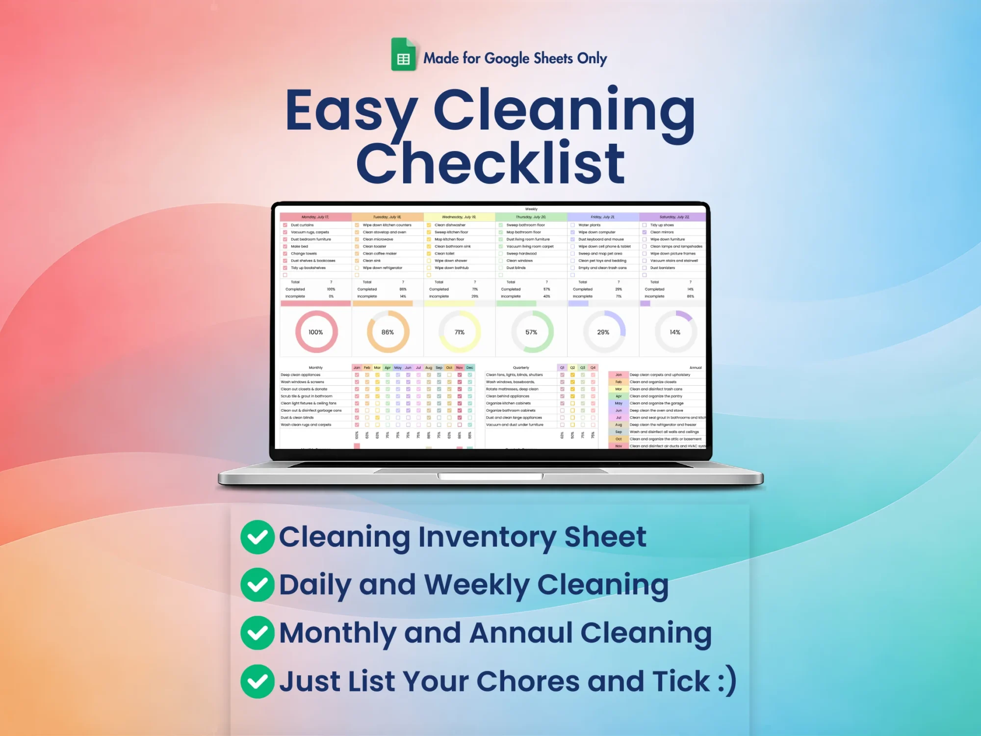 Cleaning Checklist Template for Google Sheets