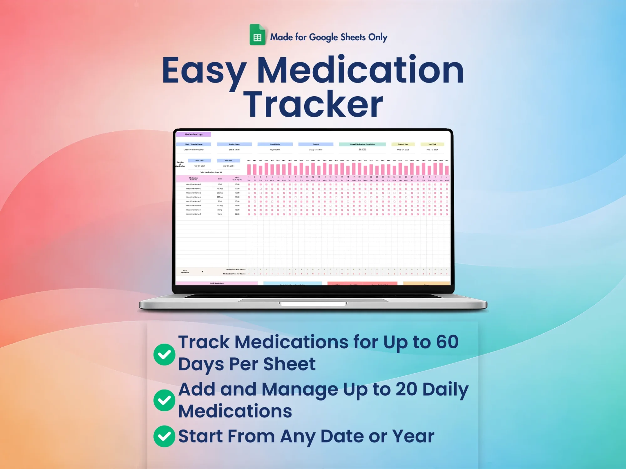 Medication Tracker for Google Sheets