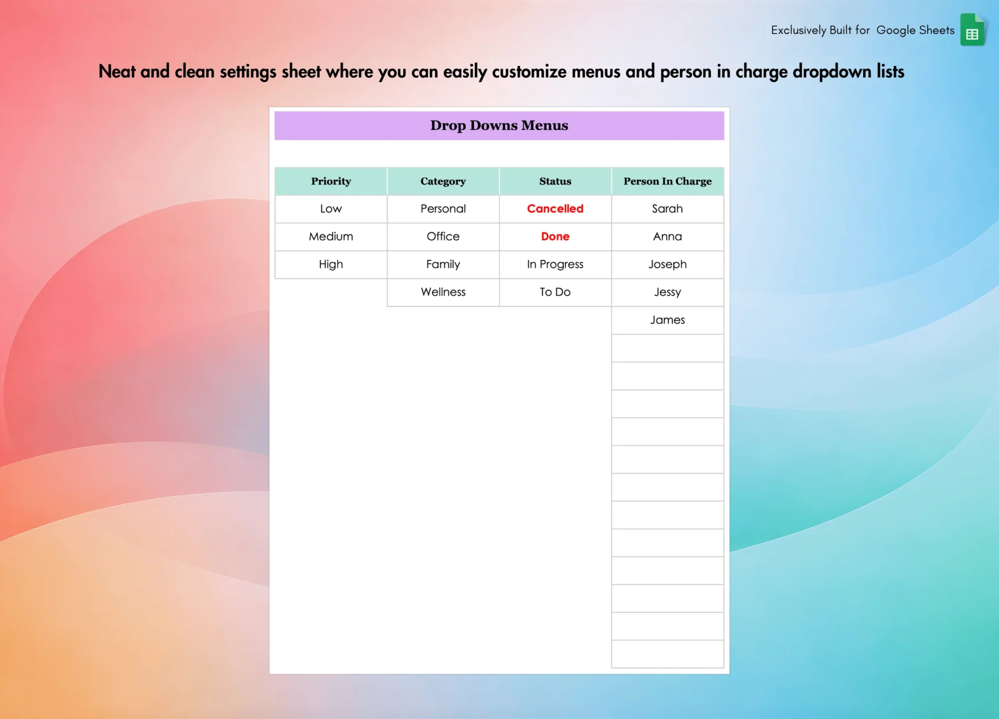 To Do List for Google Sheets