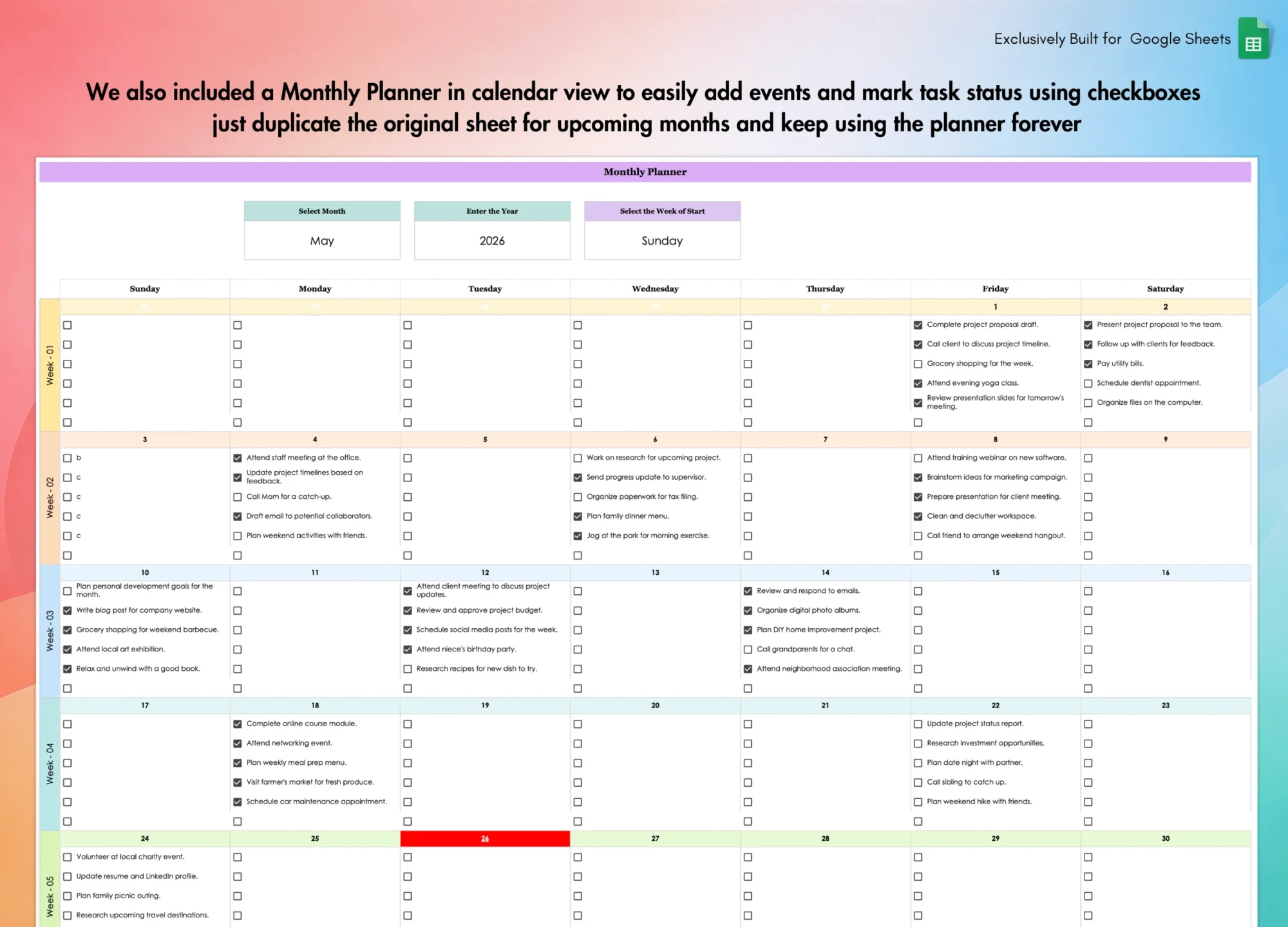 To Do List for Google Sheets