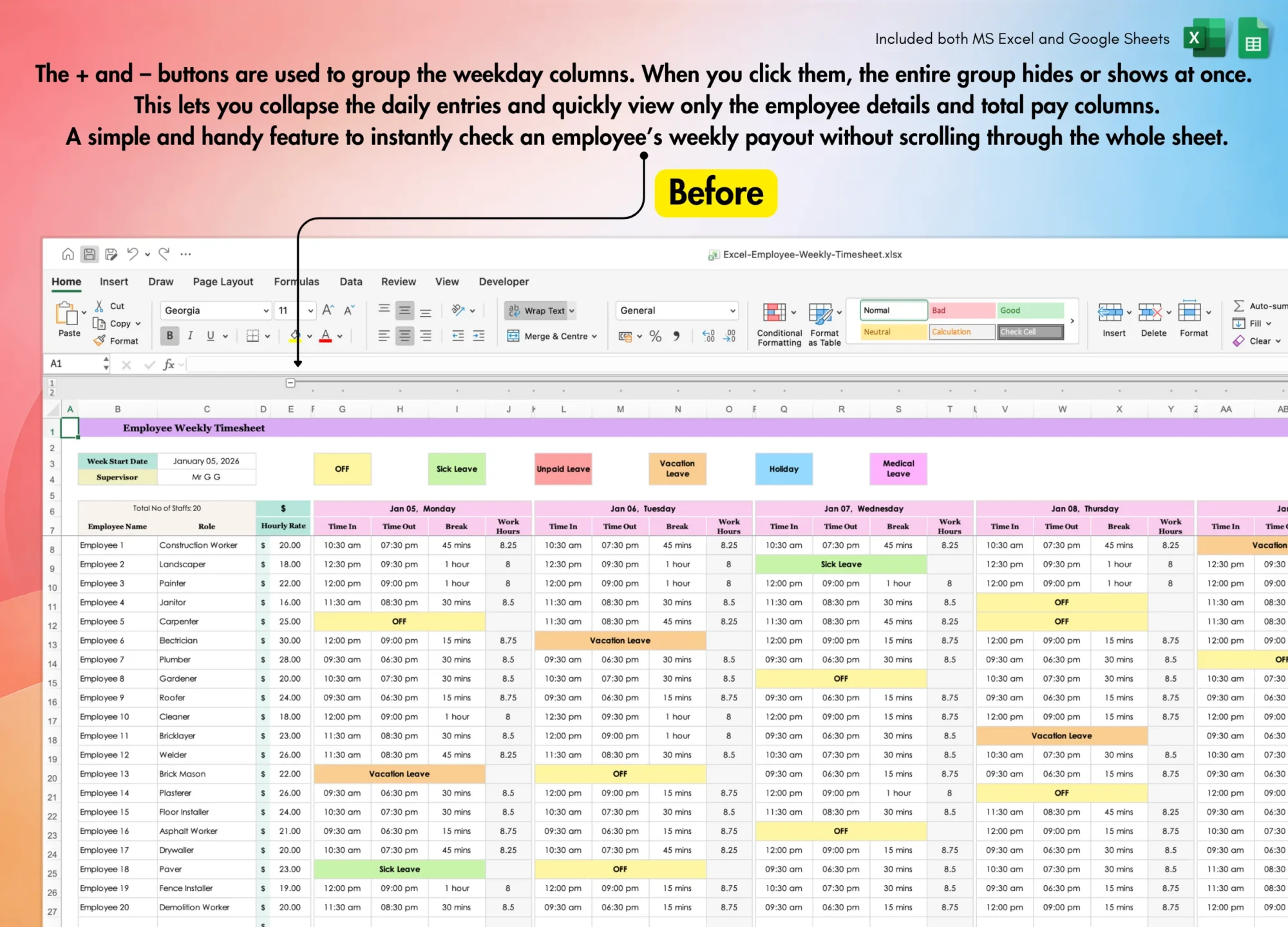 Employee Weekly Timesheet