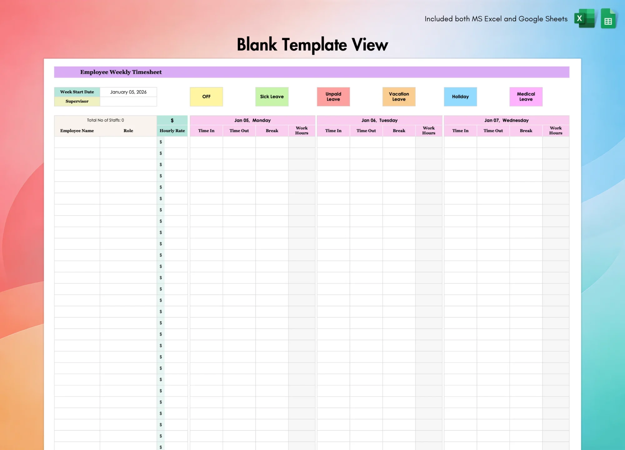 Employee Weekly Timesheet