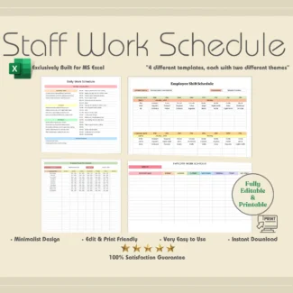 Employee Work Schedule for MS Excel