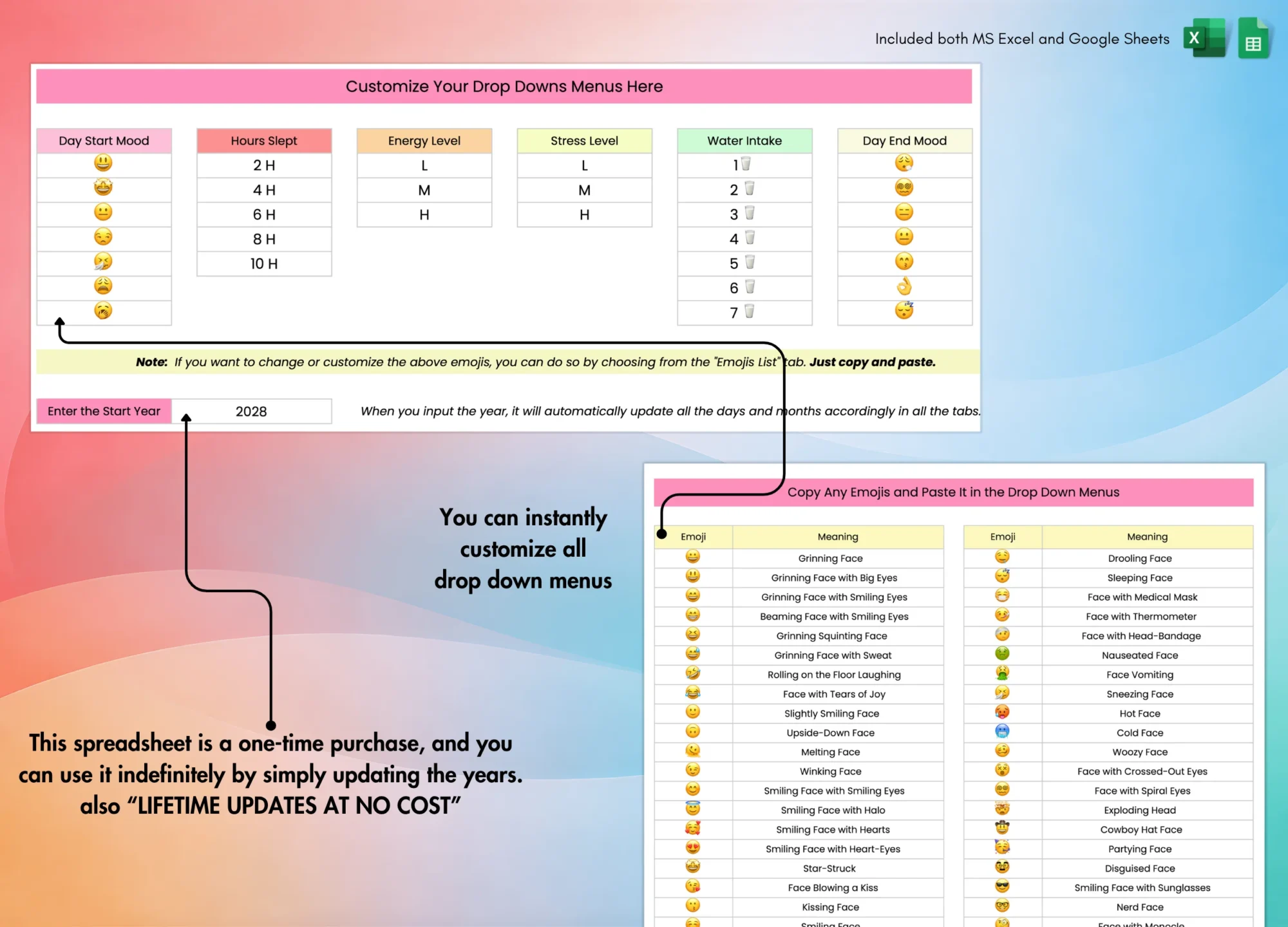 Mood Tracker Spreadsheet