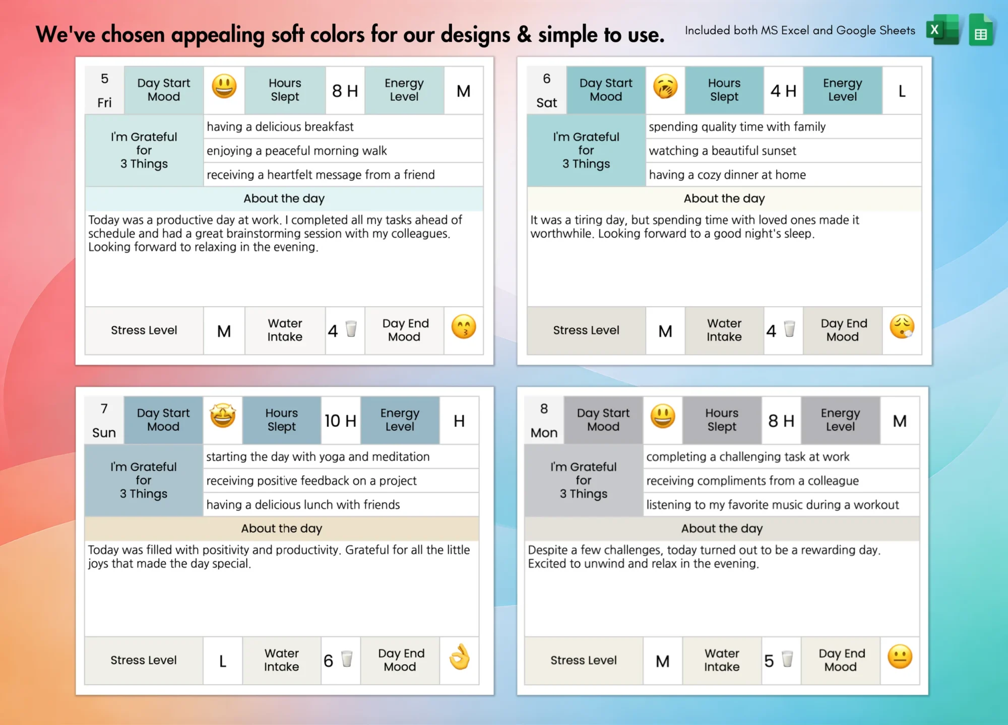 Mood Tracker Spreadsheet