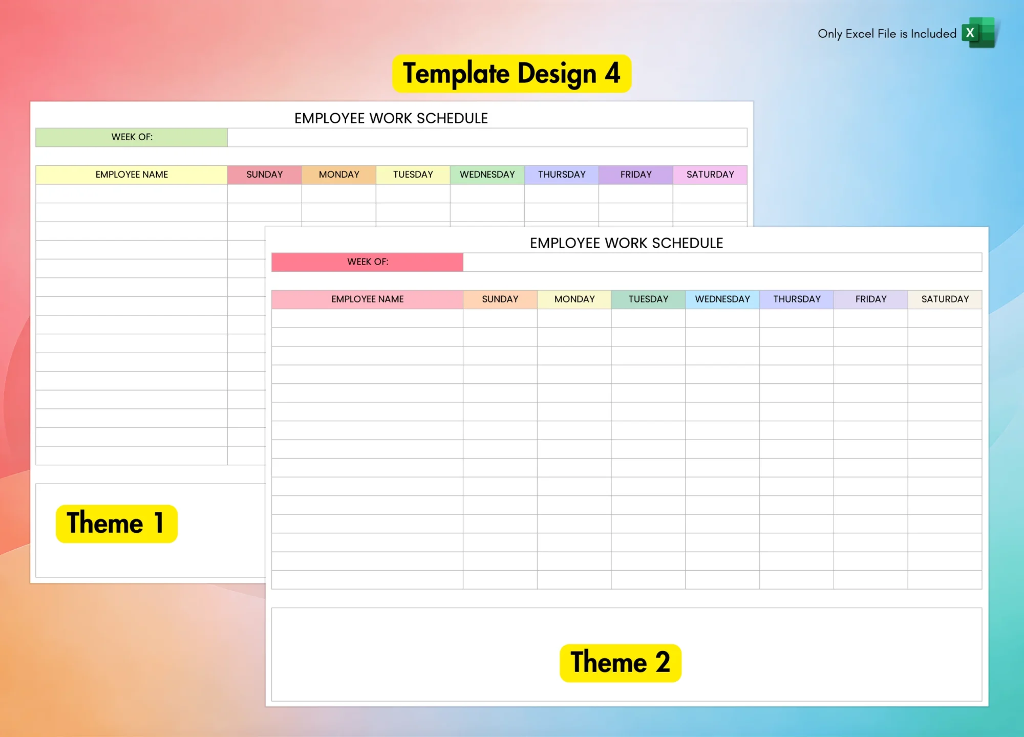 Employee Work Schedule for Excel