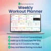 Weekly Workout Planner for Google Sheets