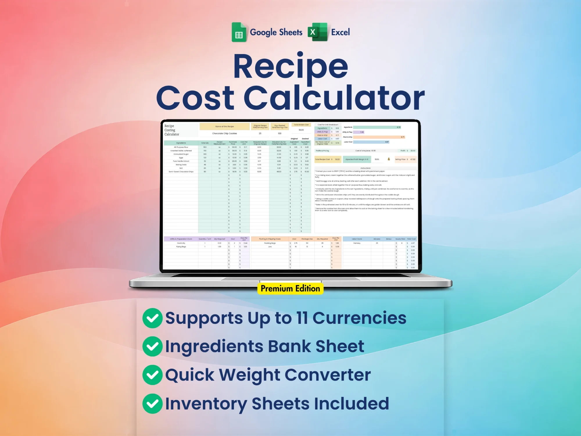 Recipe Cost Calculator | Premium Edition