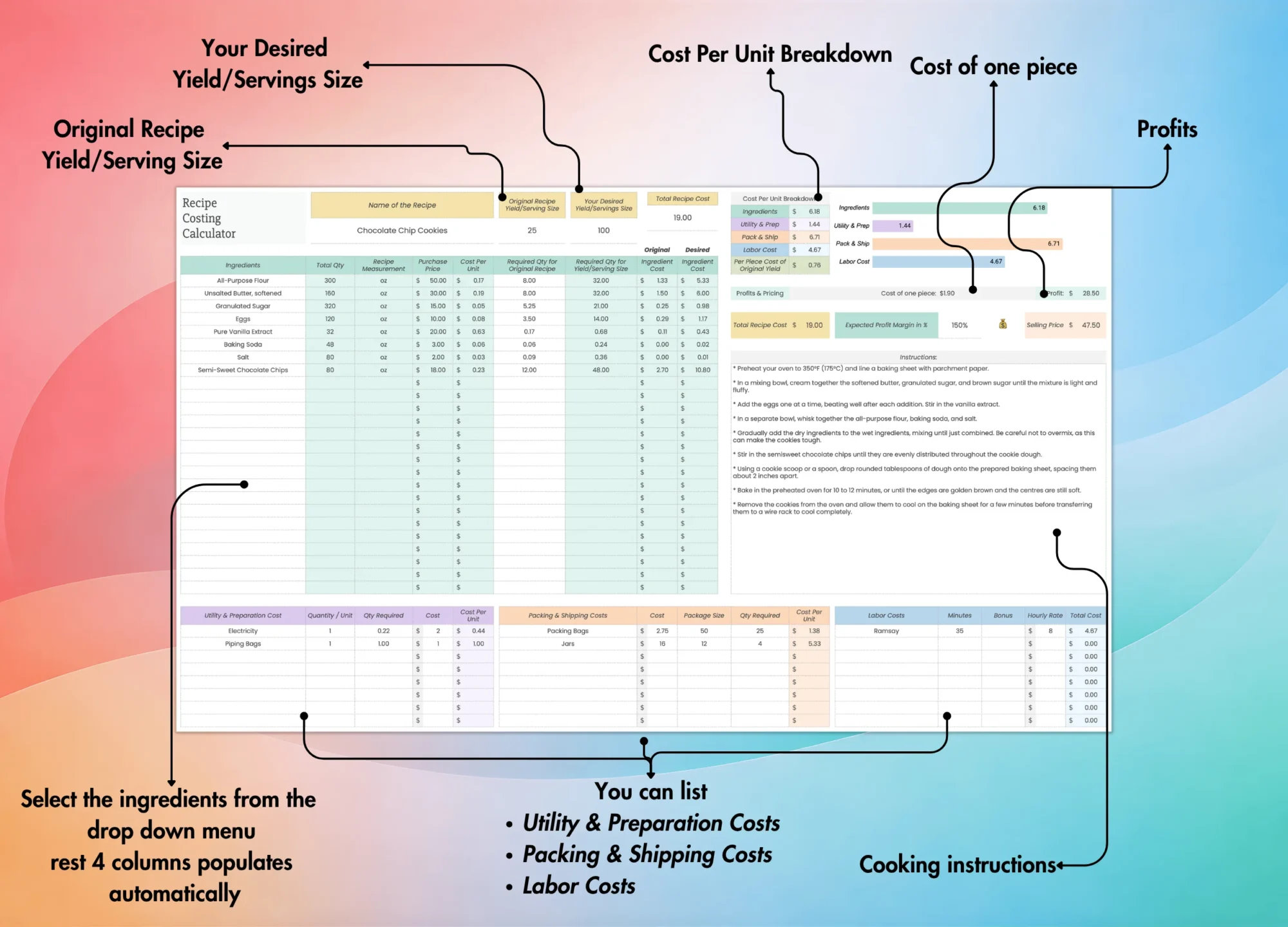 Recipe Cost Calculator | Premium Edition