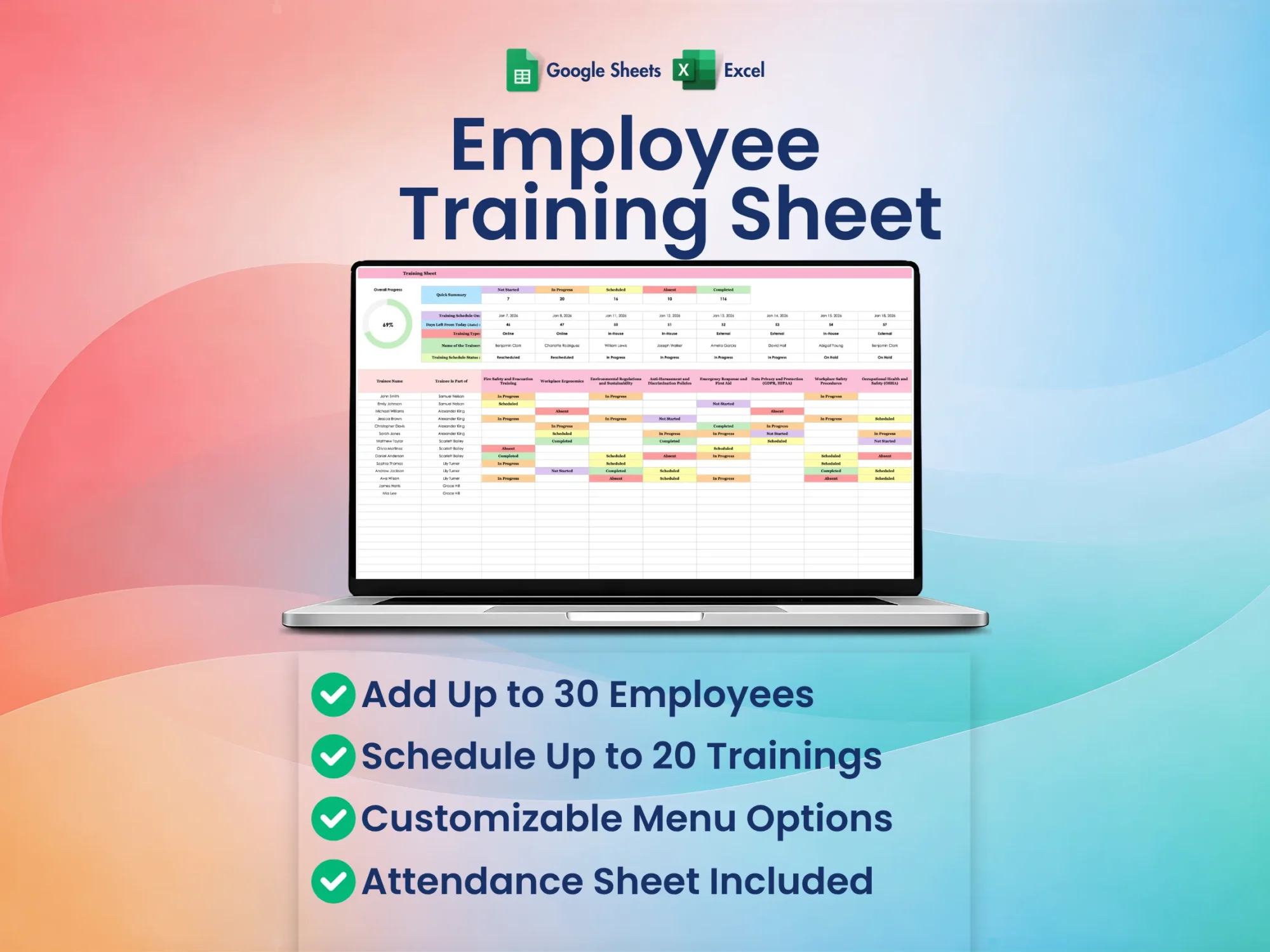 Employee Training Sheet | Theme 2