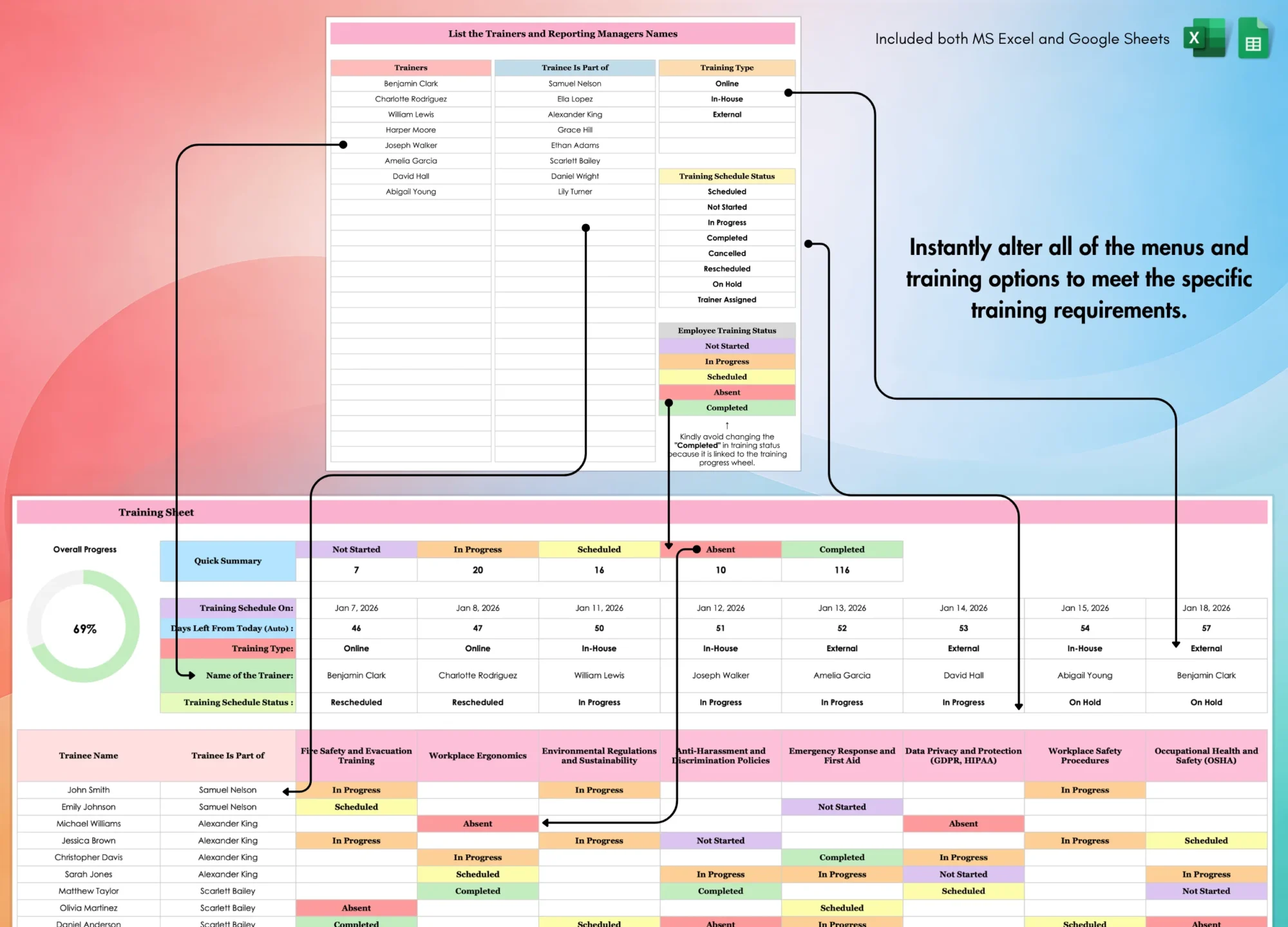 Employee Training Sheet | Theme 2