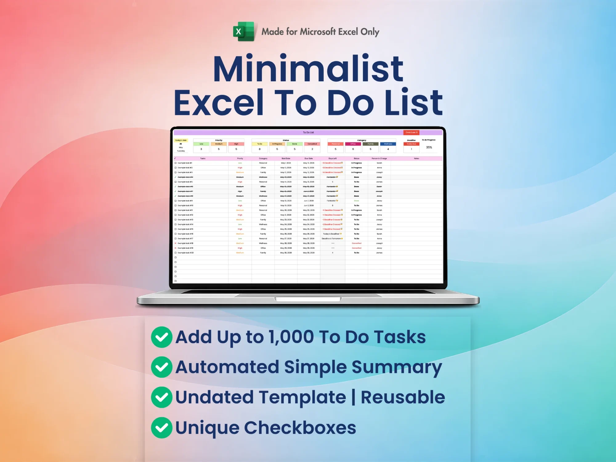 Excel To Do List Spreadsheet