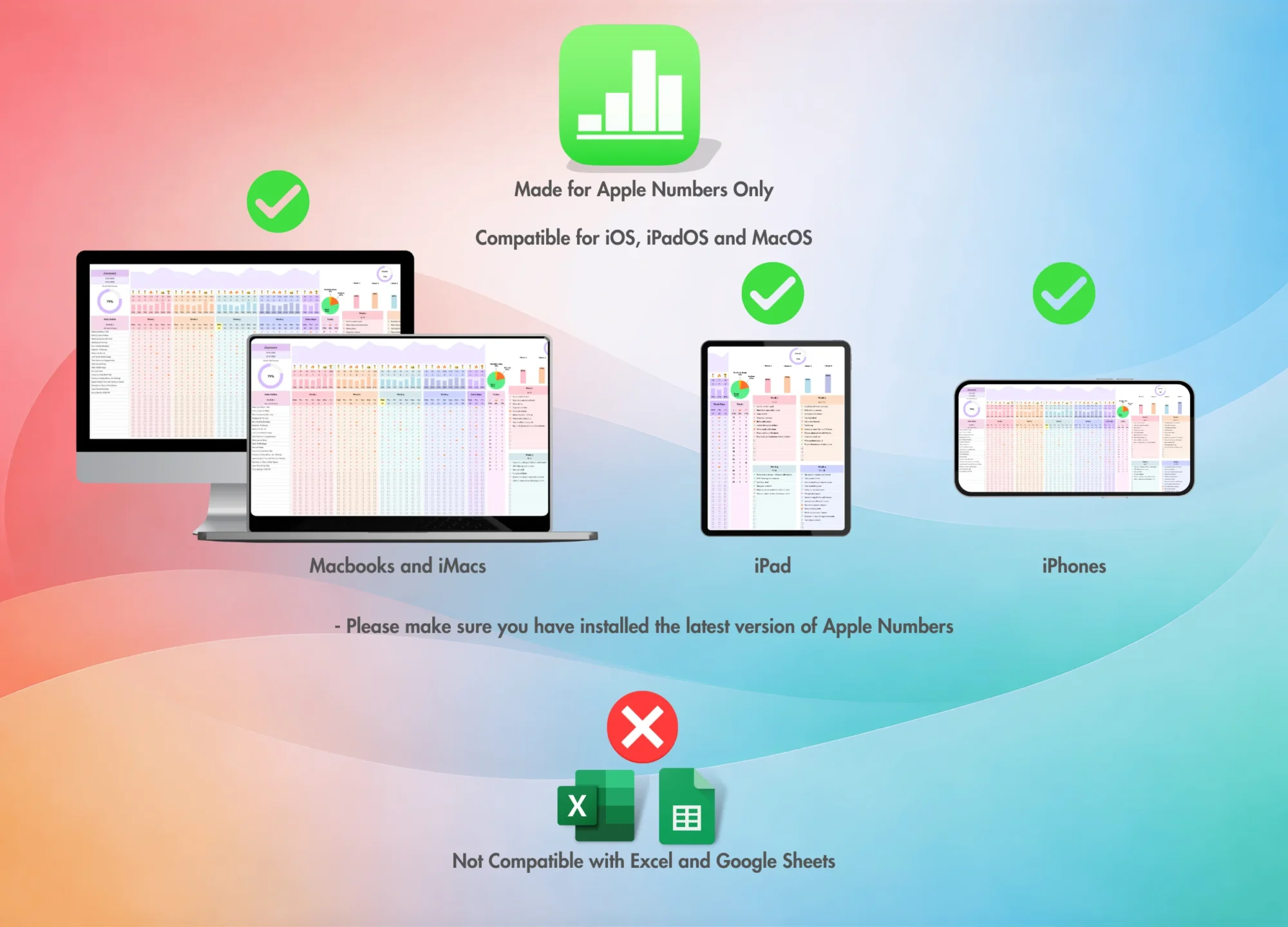 Easy Habit Tracker for Apple Numbers